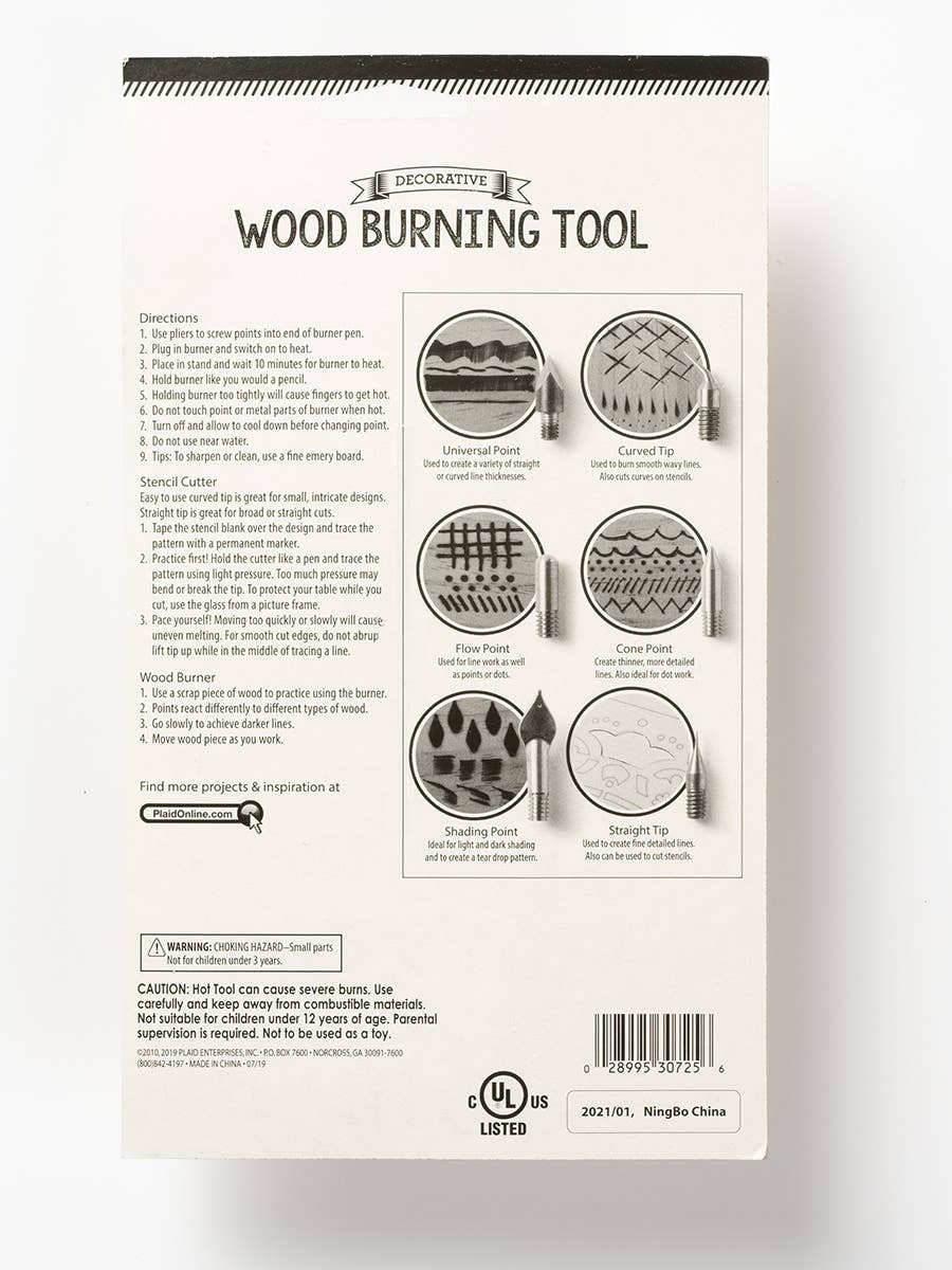 Plaid Decorative Wood Burning Tool 8 Piece