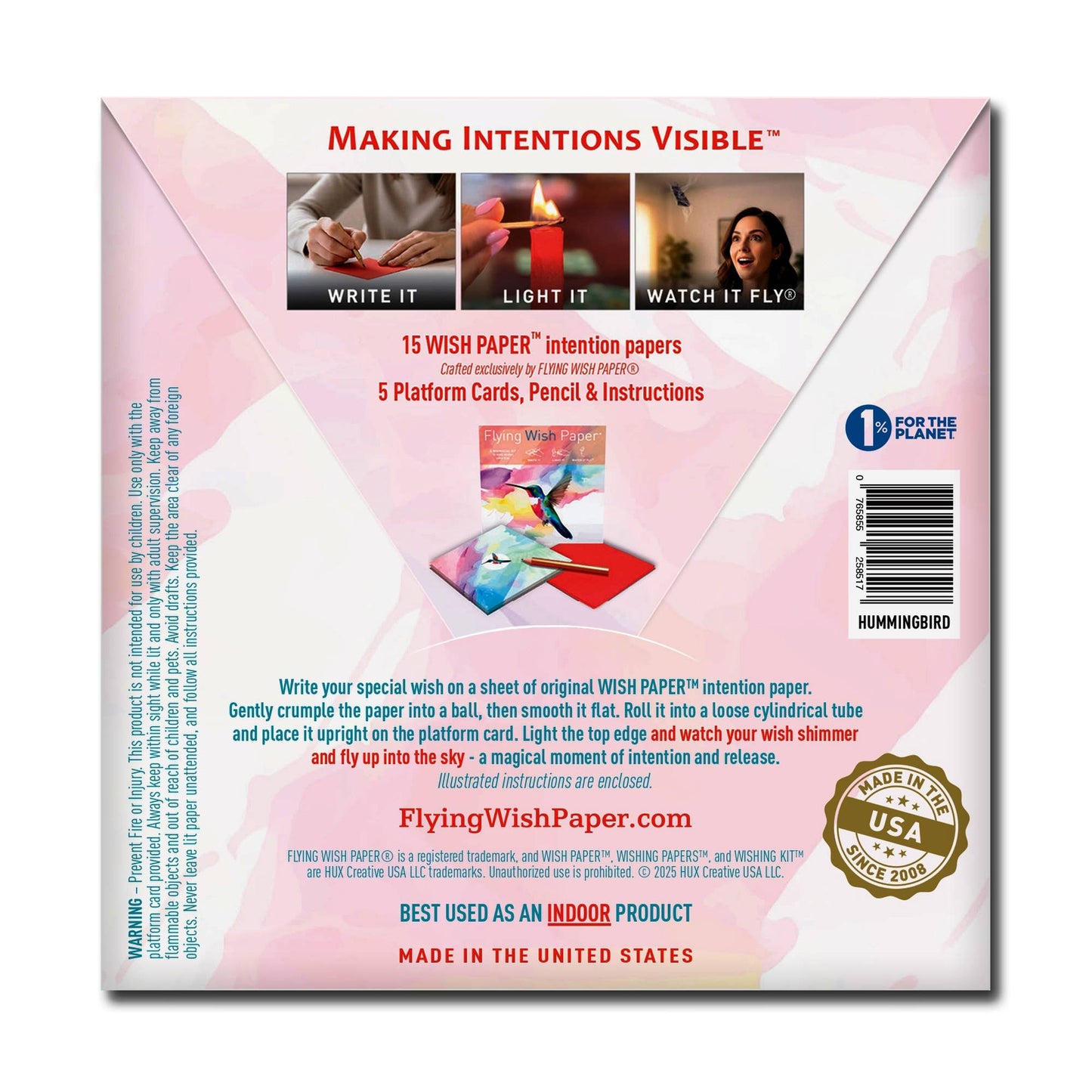 HUMMINGBIRD — Flying Wish Paper® Standard Mini WISHING KIT™