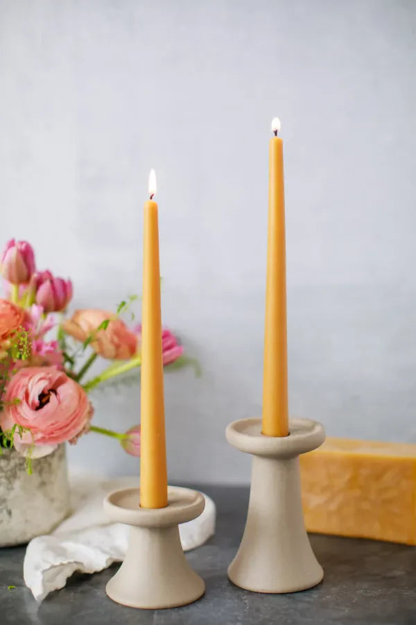 {7/18} Hand-Dipped Beeswax Tapers w/ Apiana Blooms
