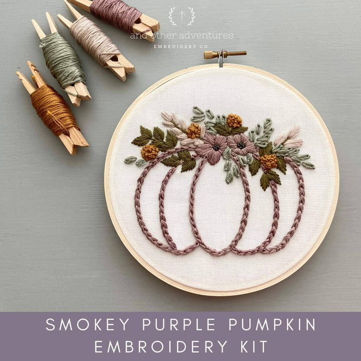 Smokey Purple Pumpkin Beginner Embroidery Kit