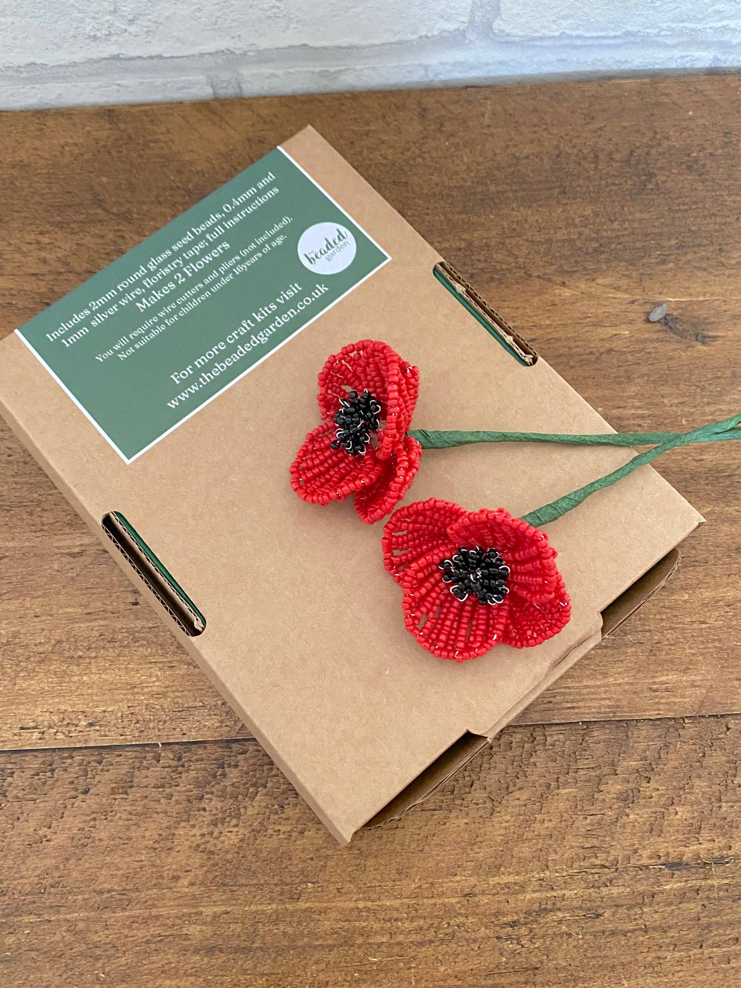 Beaded Flower Craft Kit - Poppy. A creative gift idea.