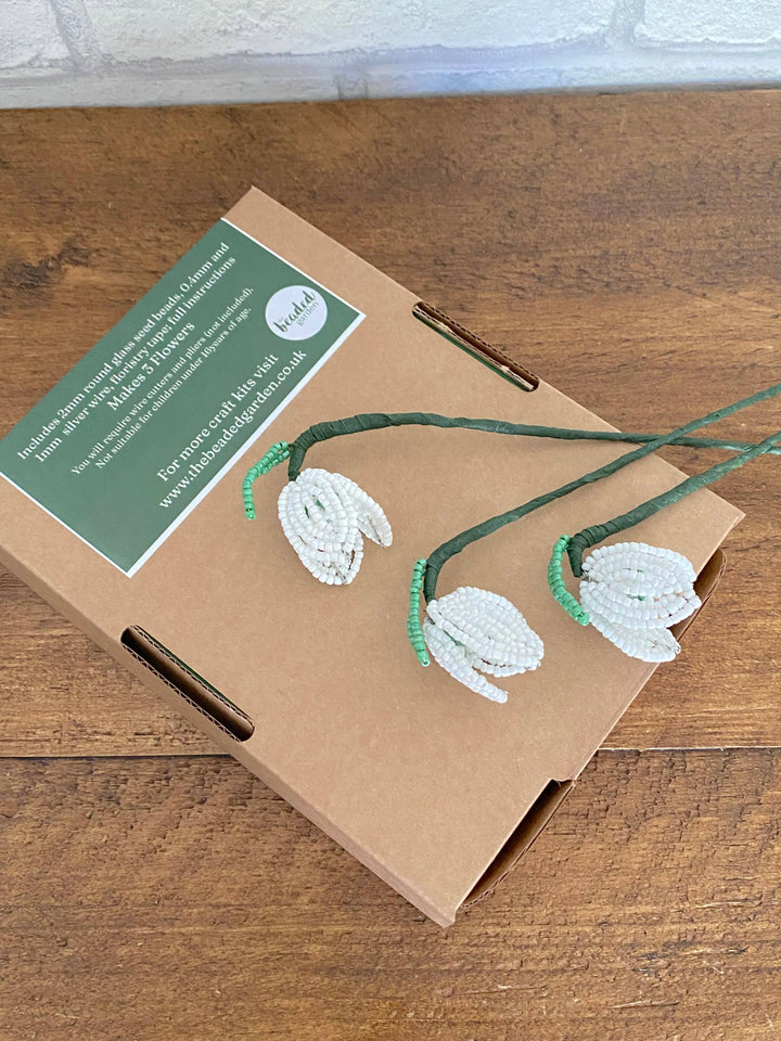 Beaded Flower Craft Kit - Snowdrop. A creative gift idea.