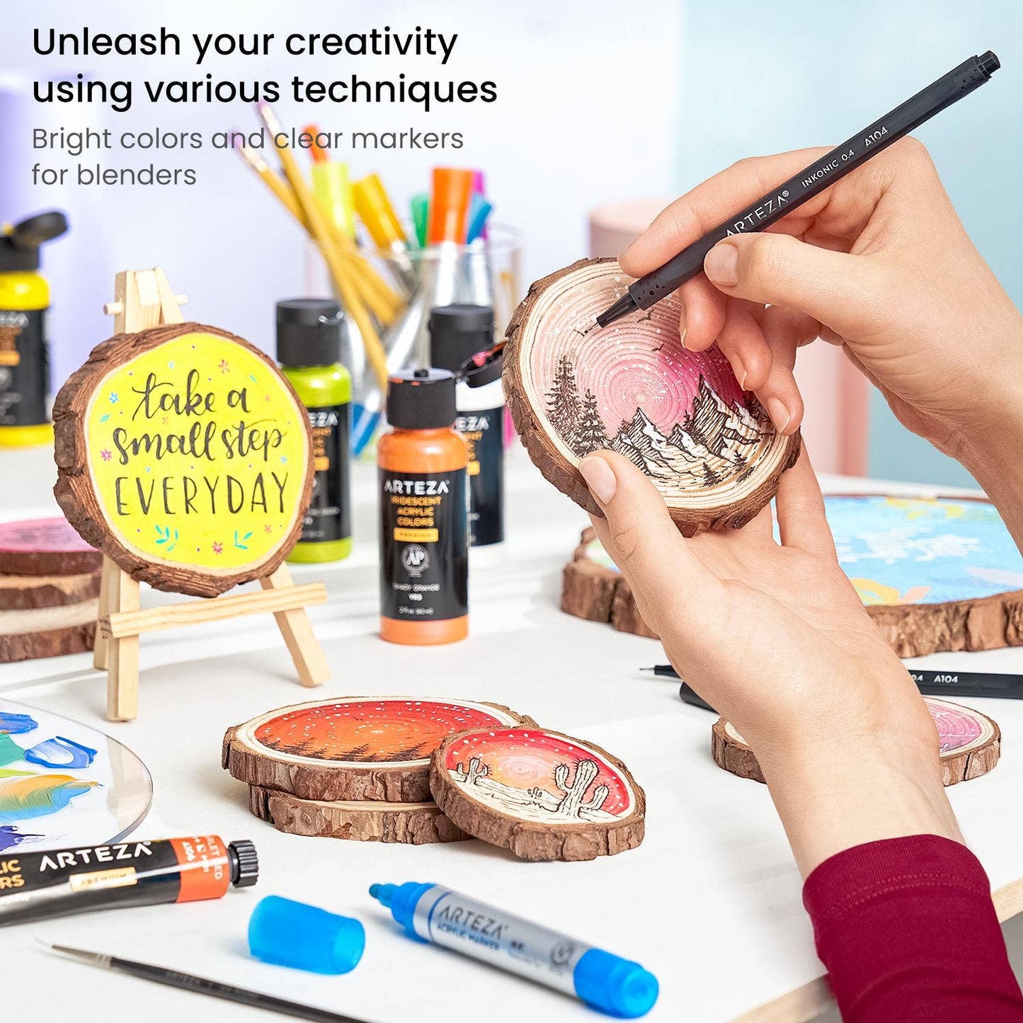 Natural Wood Slices, 3.5-4 Inch Diameter