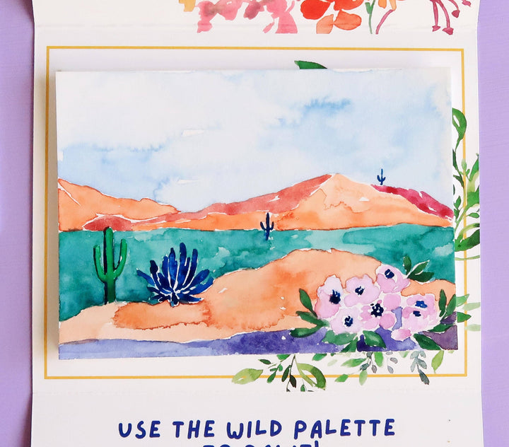 Watercolor Kit Agave Desert Landscape Paint by Number