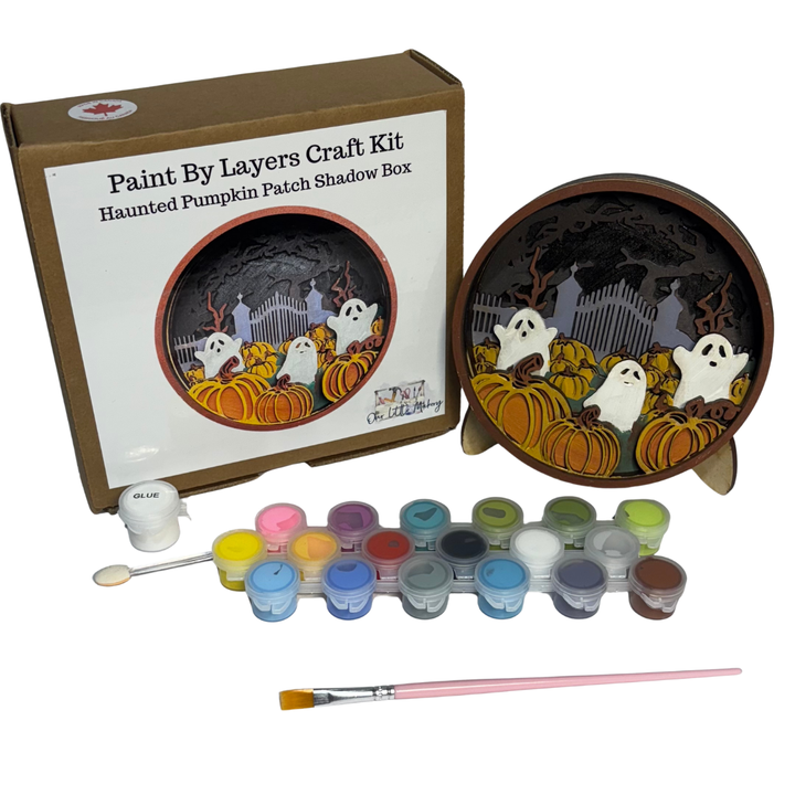Haunted Pumpkin Patch | Paint-by-Layers Shadow Box Kit