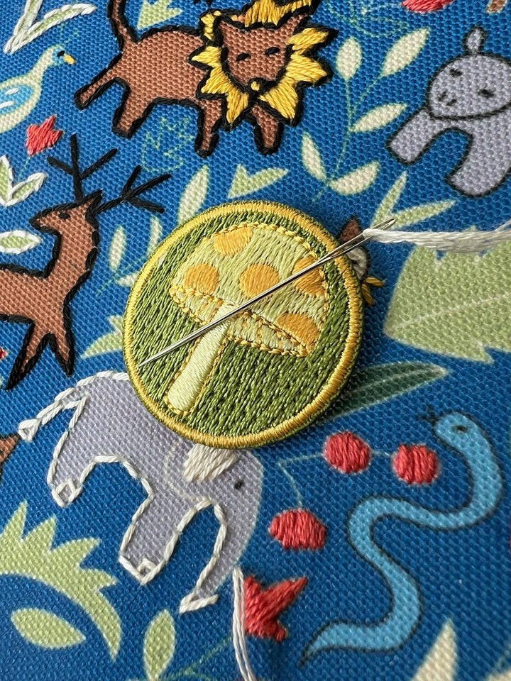 Mushroom | Embroidered Needle Minder by Rikrack