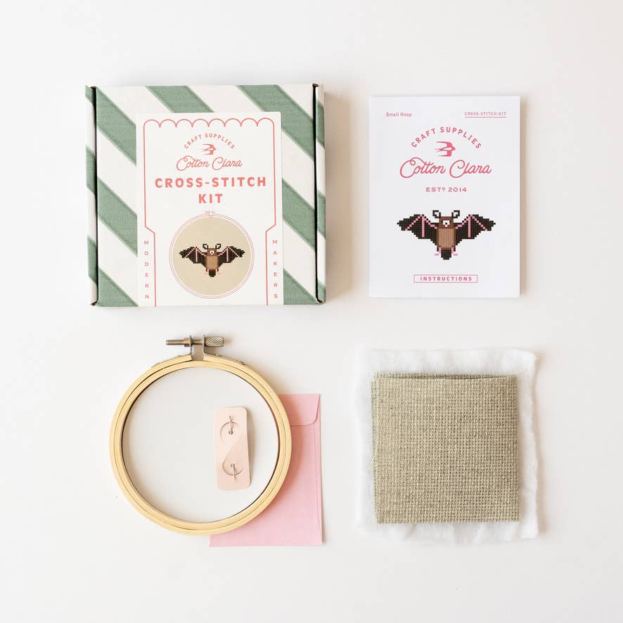 Bat Cross Stitch Kit for Beginners