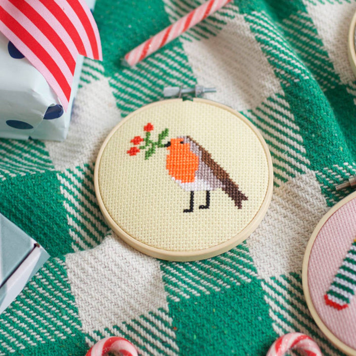 Robin &amp; Berry Beginner Counted Cross Stitch Kit
