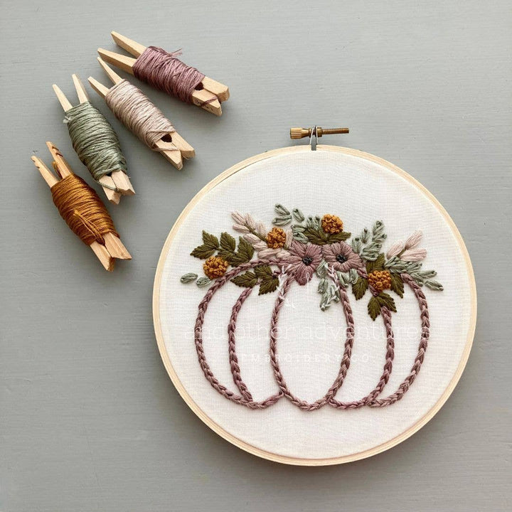 Smokey Purple Pumpkin Beginner Embroidery Kit