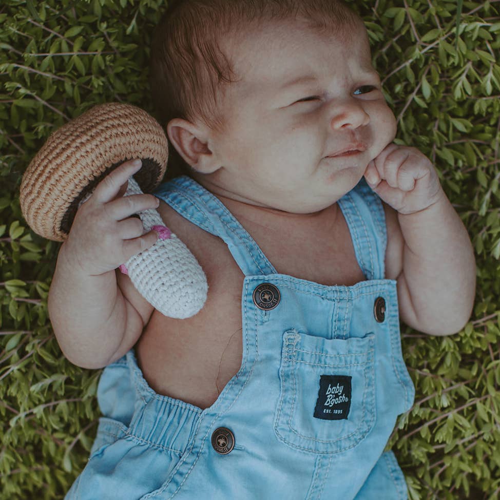 Handmade Mushroom Baby Rattle