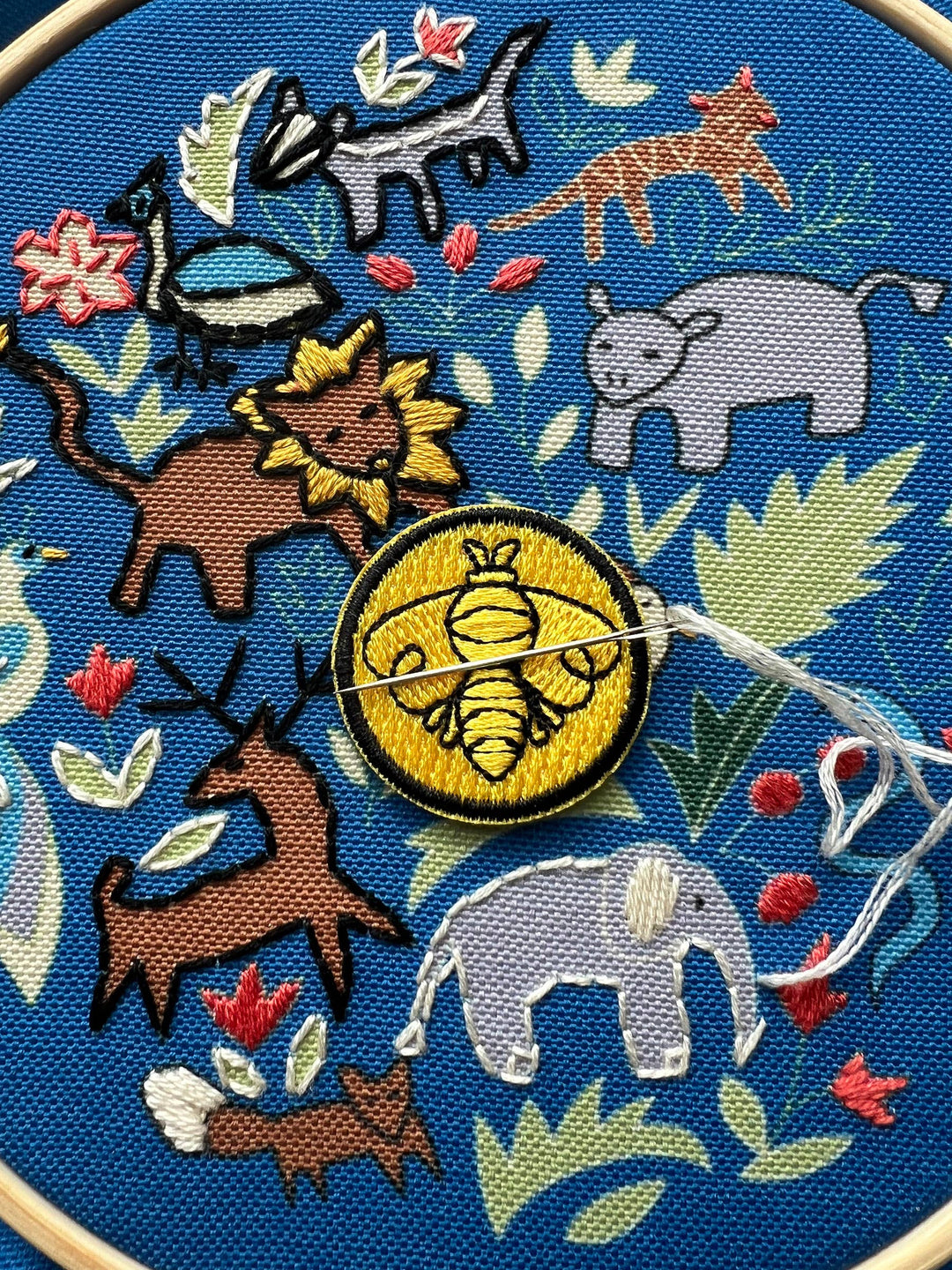 Bee | Embroidered Needle Minder by Rikrack