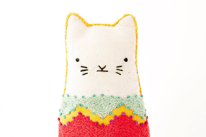 Fiesta Cat Embroidered Doll Kit