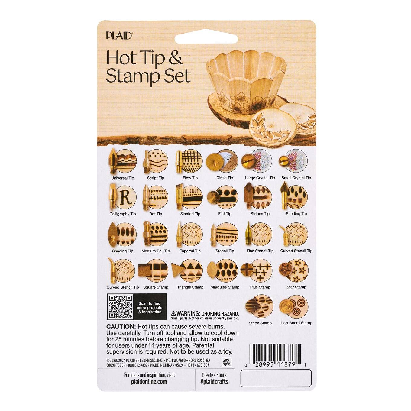 Plaid Wood Burning Hot Tip & Stamp Set 26 Piece