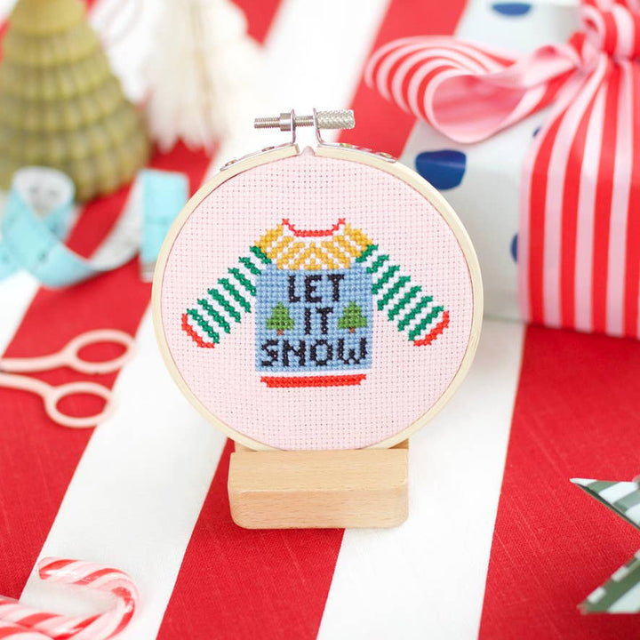Let It Snow Sweater Beginner Counted Cross Stitch Kit