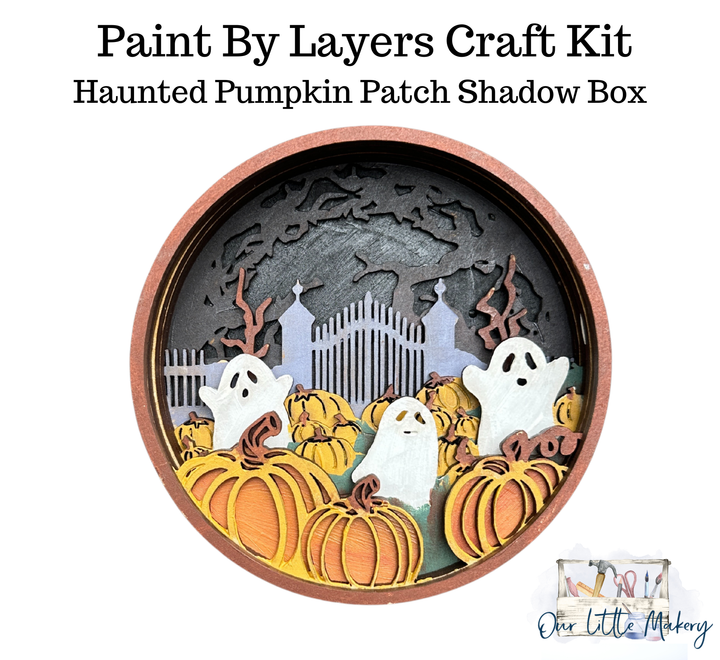 Haunted Pumpkin Patch | Paint-by-Layers Shadow Box Kit