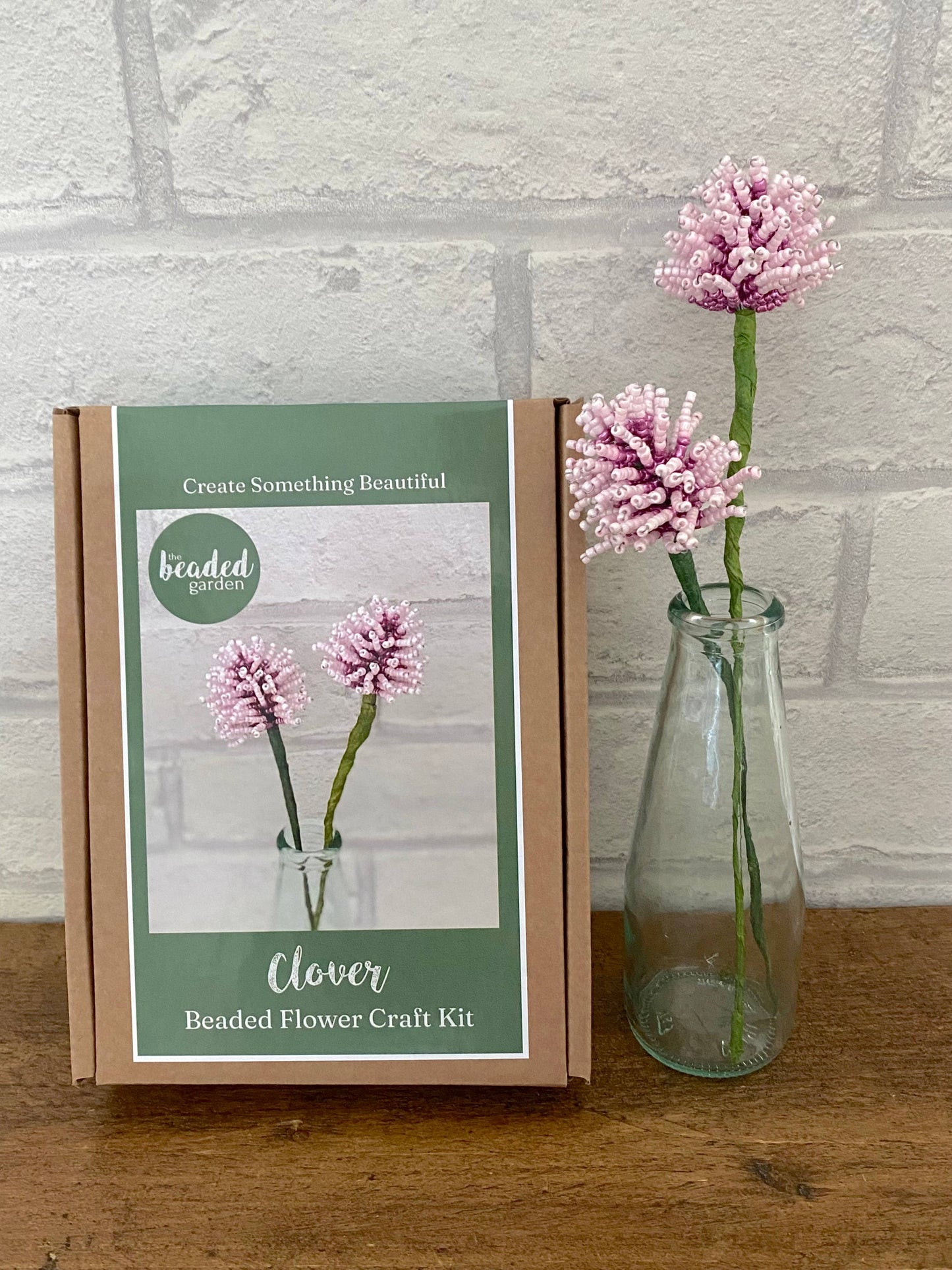 Beaded Flower Craft Kit - Clover. A creative gift idea.