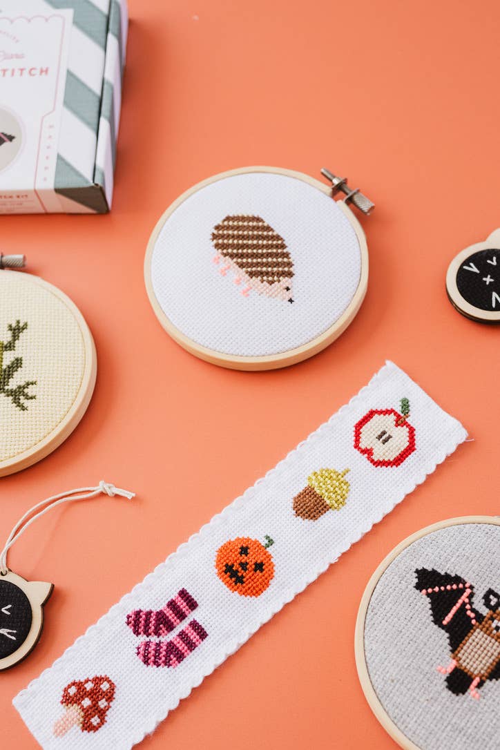 Autumn/Halloween Counted Cross Stitch Bookmark Kit