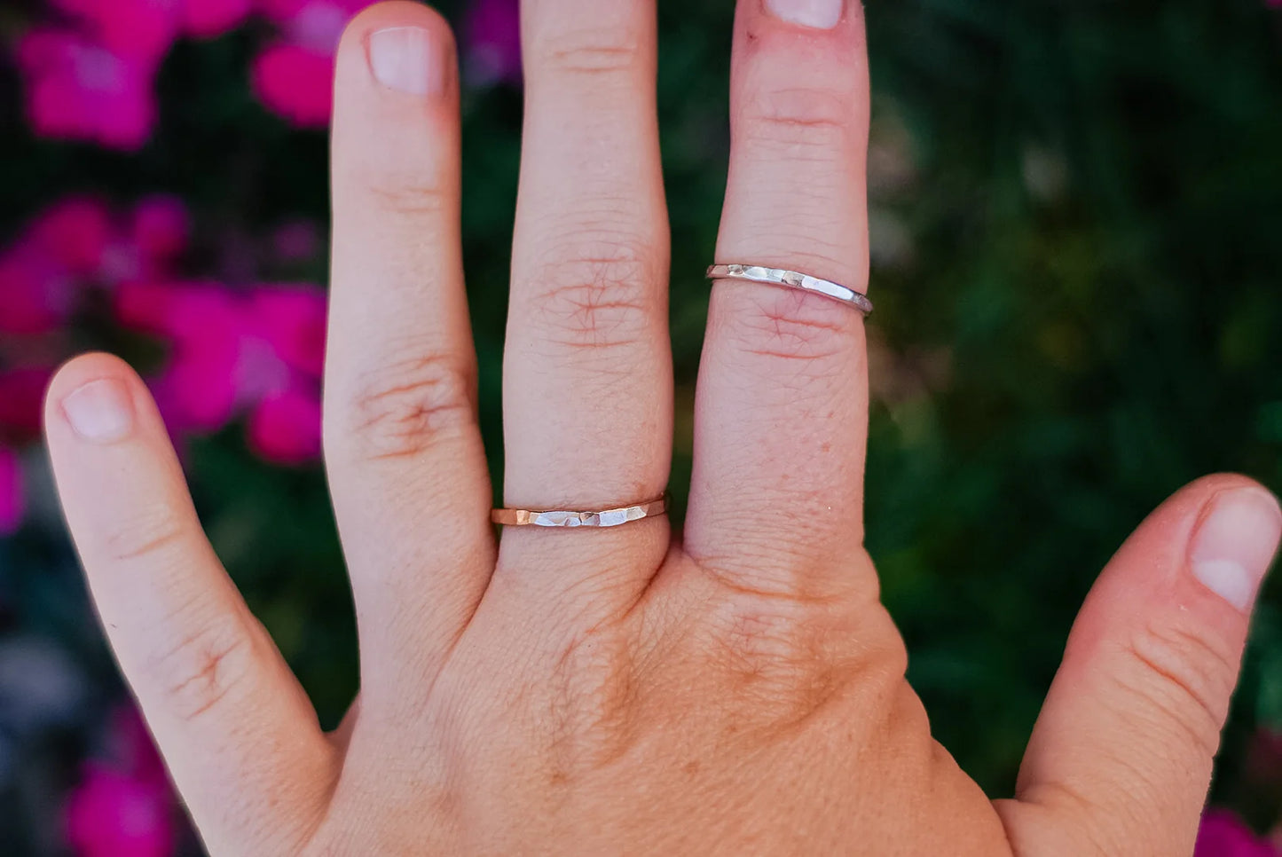 {6/17} Stacker Rings with Crooked Trails Silver