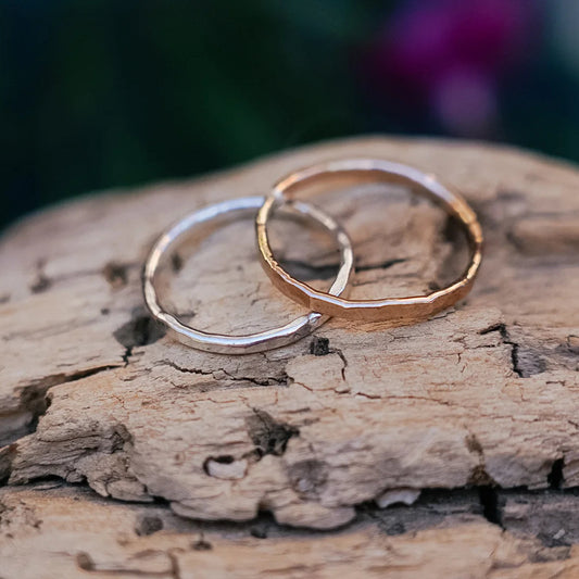 {6/17} Stacker Rings with Crooked Trails Silver