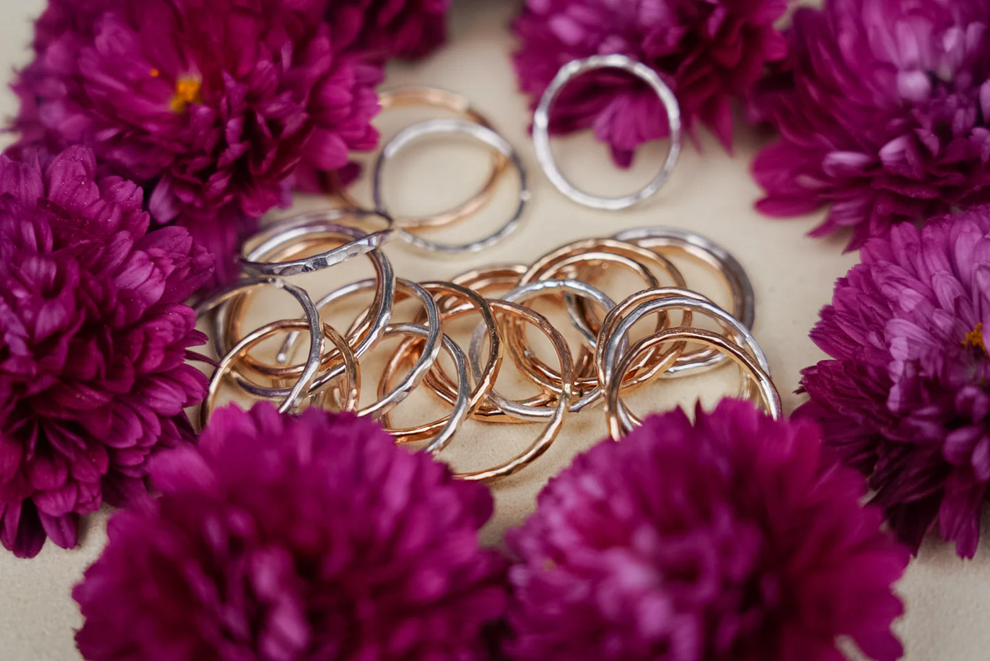 {6/17} Stacker Rings with Crooked Trails Silver