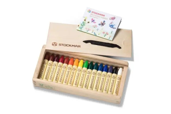 Stockmar Wax Stick Crayons | Set of 16 in Wooden Box
